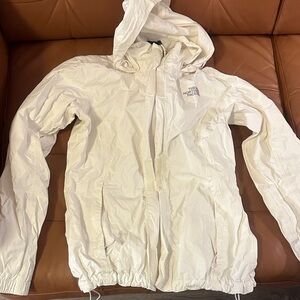 The North Face White Hooded Zip Windbreaker